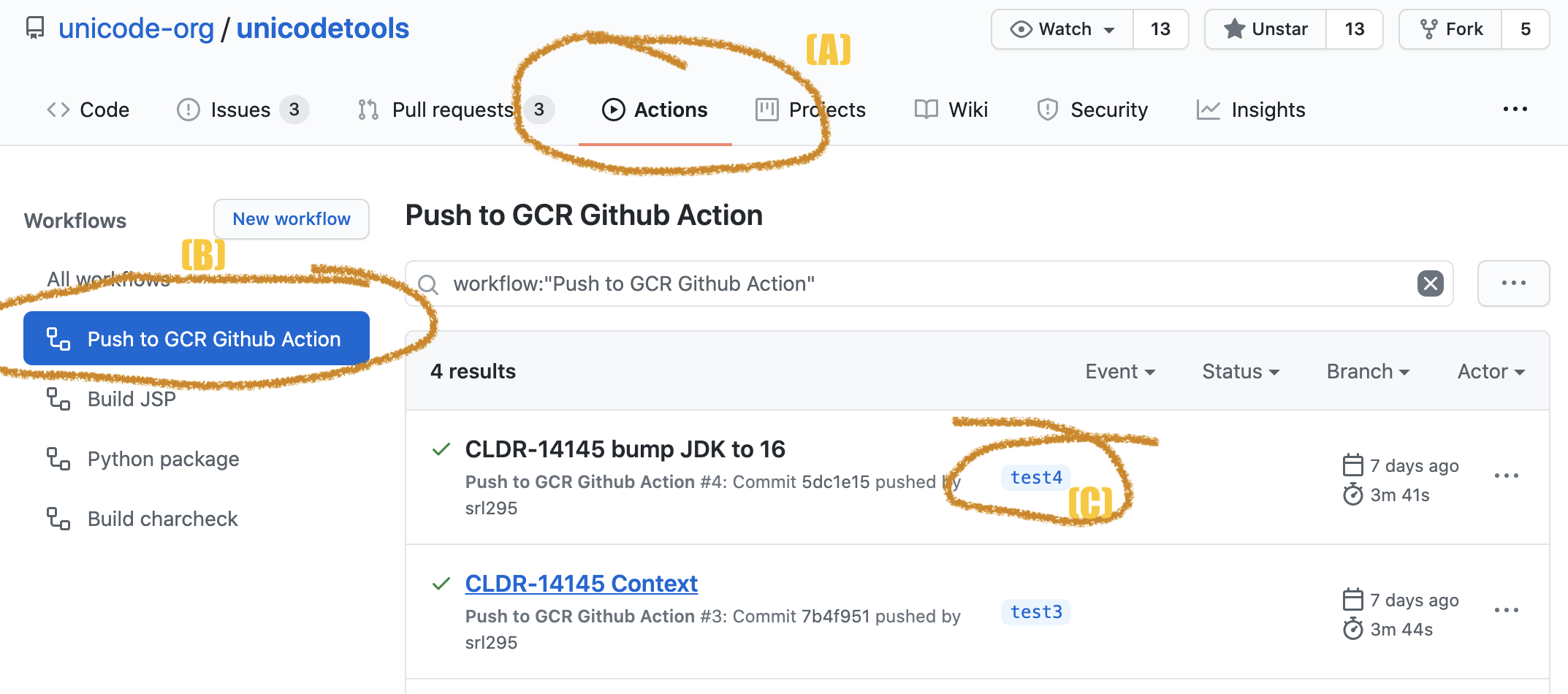 GitHub Actions Tab